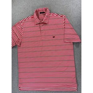 Southern Marsh Performance Striped Short Sleeve Polo Shirt (Men's XL) Red